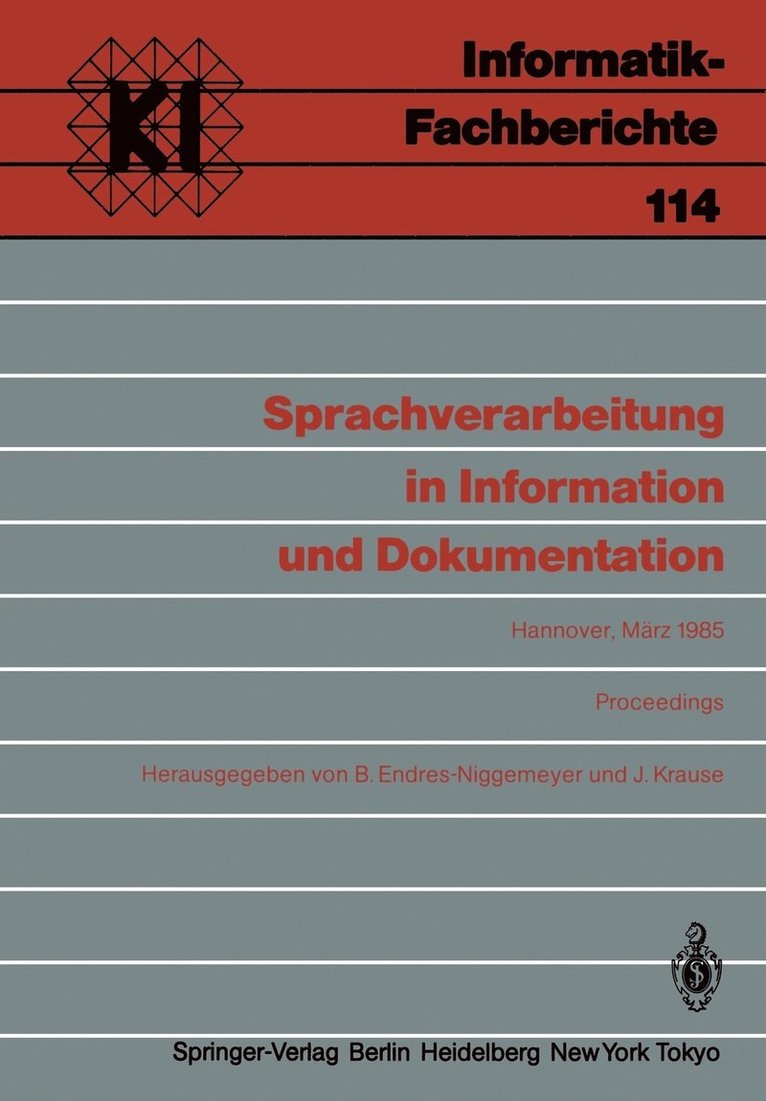 Sprachverarbeitung in Information und Dokumentation 1