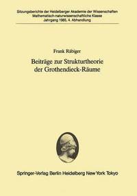 bokomslag Beitrge zur Strukturtheorie der Grothendieck-Rume