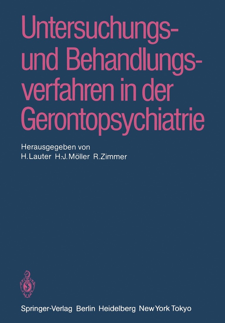 Untersuchungs- und Behandlungsverfahren in der Gerontopsychiatrie 1