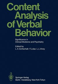 bokomslag Content Analysis of Verbal Behavior