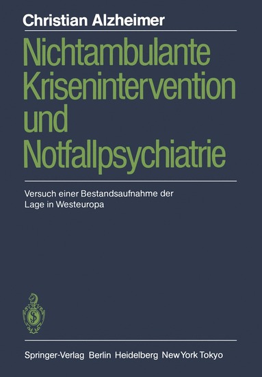 bokomslag Nichtambulante Krisenintervention und Notfallpsychiatrie