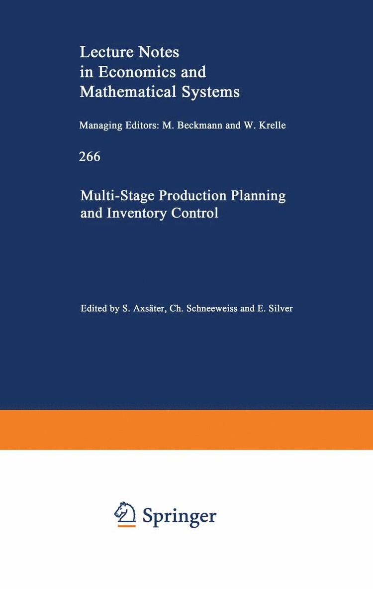 Sven Axsäter, Christoph Schneeweiss, Edward Silver - Multi-Stage Production Planning and Inventory Control, Häftad
