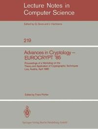 bokomslag Advances in Cryptology  EUROCRYPT '85