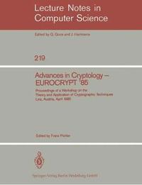 bokomslag Advances in Cryptology - EUROCRYPT '85