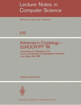 bokomslag Advances in Cryptology  EUROCRYPT '85