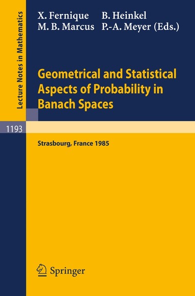 Xavier Fernique, Bernard Heinkel, Paul-Andre Meyer, Michel Marcus - Geometrical and Statistical Aspects of Probability in Banach Spaces, Häftad