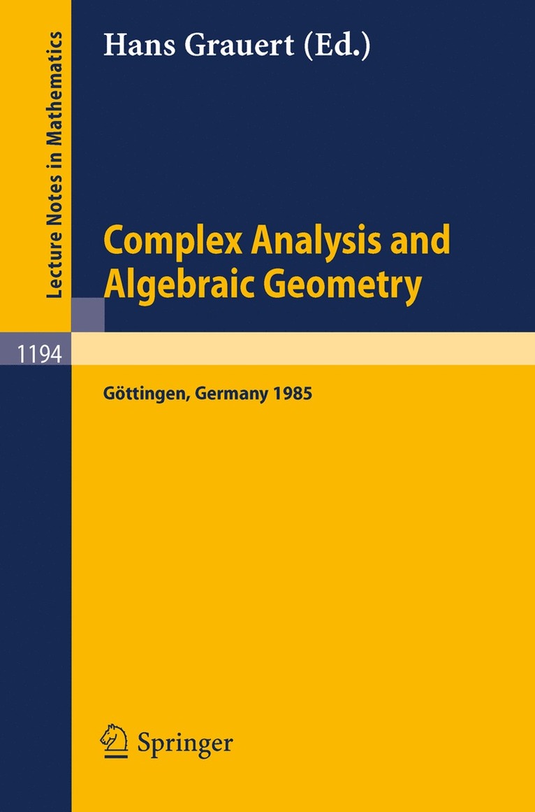 Complex Analysis and Algebraic Geometry 1