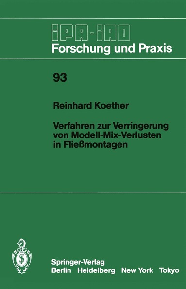 bokomslag Verfahren zur Verringerung von Modell-Mix-Verlusten in Fließmontagen