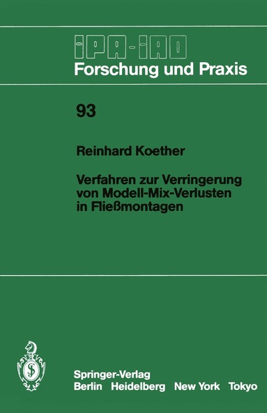 bokomslag Verfahren zur Verringerung von Modell-Mix-Verlusten in Fliemontagen