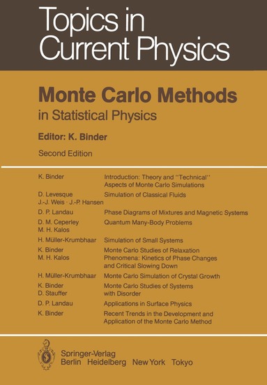 Kurt Binder - Monte Carlo Methods in Statistical Physics, Häftad