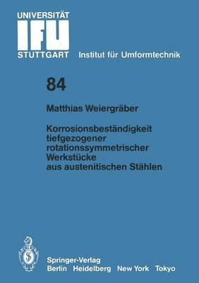 bokomslag Korrosionsbestndigkeit tiefgezogener rotationssymmetrischer Werkstcke aus austenitischen Sthlen