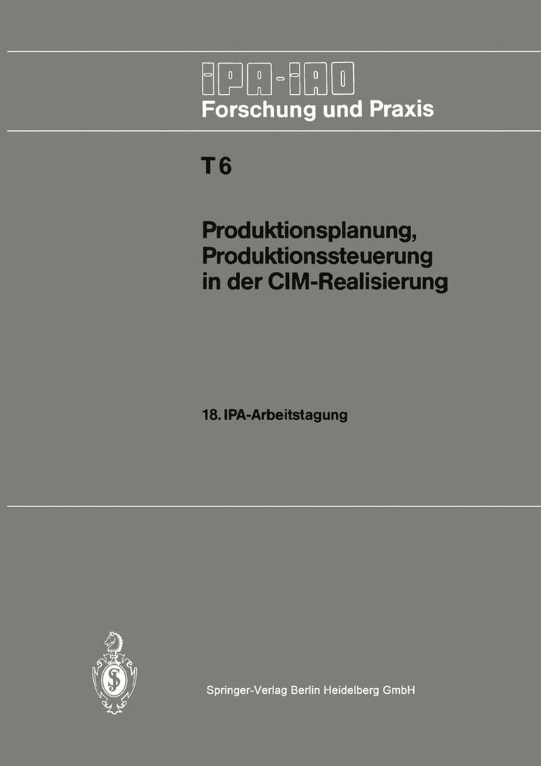 Hans-Jürgen Warnecke - Produktionsplanung, Produktionssteuerung in der CIM-Realisierung, Häftad