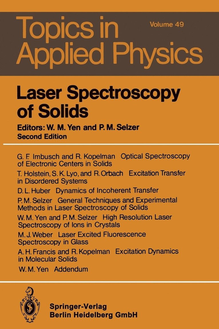 Laser Spectroscopy of Solids 1
