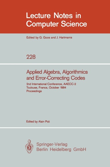 Alain Poli - Applied Algebra, Algorithmics and Error-Correcting Codes, Häftad
