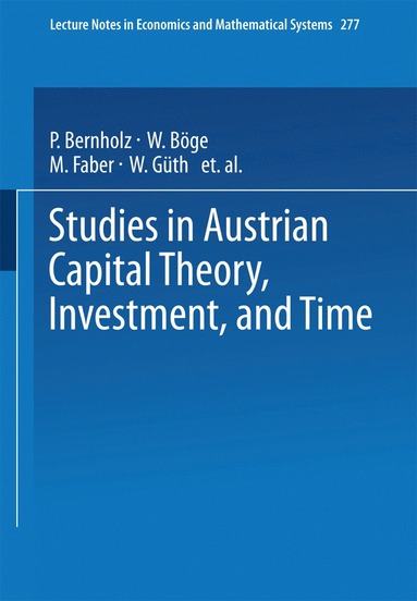 bokomslag Studies in Austrian Capital Theory, Investment, and Time
