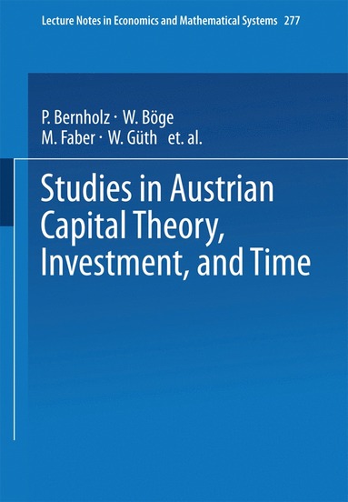 bokomslag Studies in Austrian Capital Theory, Investment, and Time