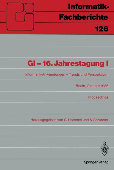 Günter Hommel, Sigram Schindler - GI-16.Jahrestagung I, Häftad