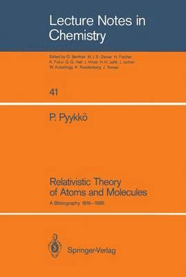 Relativistic Theory of Atoms and Molecules 1