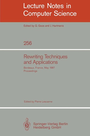 Pierre Lescanne - Rewriting Techniques and Applications, Häftad
