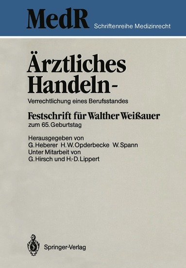 Georg Heberer, Hans Wolfgang Opderbecke, Wolfgang Spann - Ärztliches Handeln — Verrechtlichung eines Berufsstandes, Häftad