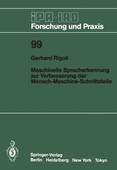 bokomslag Maschinelle Spracherkennung zur Verbesserung der Mensch-Maschine-Schnittstelle