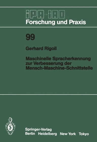 bokomslag Maschinelle Spracherkennung zur Verbesserung der Mensch-Maschine-Schnittstelle