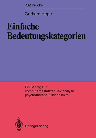 Gerhard Hege - Einfache Bedeutungskategorien, Häftad