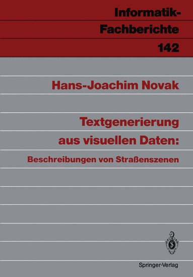 bokomslag Textgenerierung aus visuellen Daten: Beschreibungen von Straßenszenen