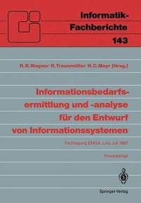 bokomslag Informationsbedarfsermittlung und -analyse fr den Entwurf von Informationssystemen