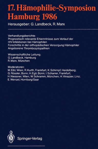 Günter Landbeck, R. Marx - 17. Hämophilie-Symposion, Häftad