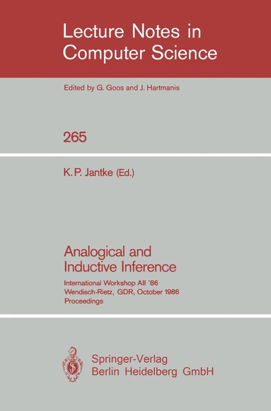 Klaus P. Jantke - Analogical and Inductive Inference, Häftad