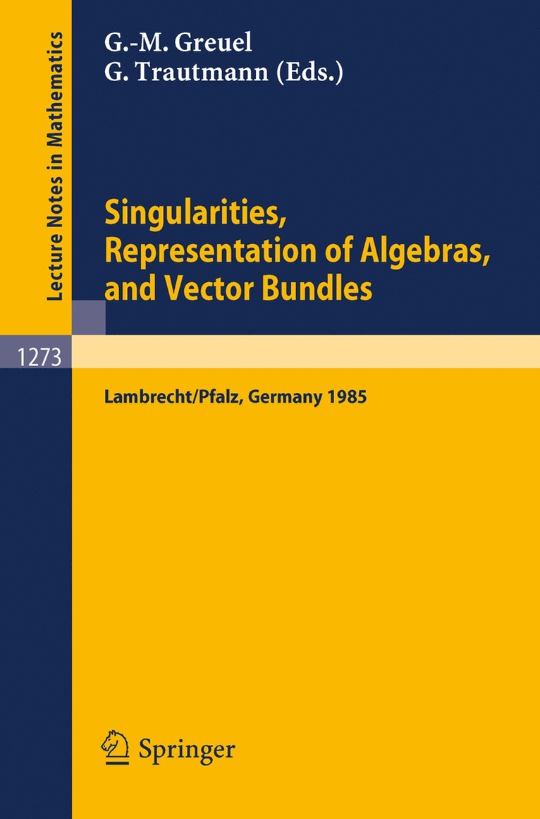 Gert-Martin Greuel, Günther Trautmann - Singularities, Representation of Algebras, and Vector Bundles, Häftad
