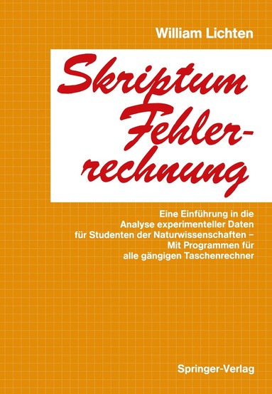 William Lichten, Dieter Meschede - Skriptum Fehlerrechnung, Häftad