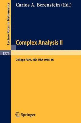 Complex Analysis II 1
