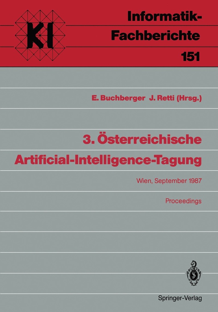 Ernst Buchberger, Johannes Retti - 3. Österreichische Artificial-Intelligence-Tagung, Häftad