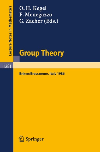 Otto H. Kegel, Federico Menegazzo, Giovanni Zacher - Group Theory, Häftad