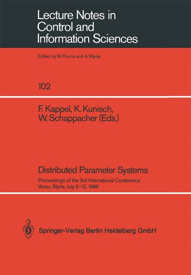 Franz Kappel, Karl Kunisch, Wilhelm Schappacher - Distributed Parameter Systems, Häftad