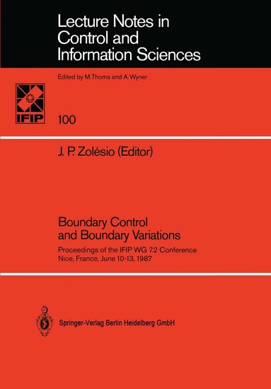 J.P. Zolesio - Boundary Control and Boundary Variations, Häftad