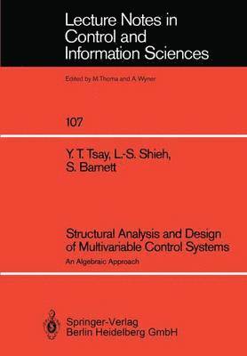 bokomslag Structural Analysis and Design of Multivariable Control Systems