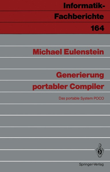 Michael Eulenstein - Generierung portabler Compiler, Häftad