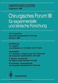 bokomslag 105. Kongre der Deutschen Gesellschaft fr Chirurgie Mnchen, 6.9. April 1988