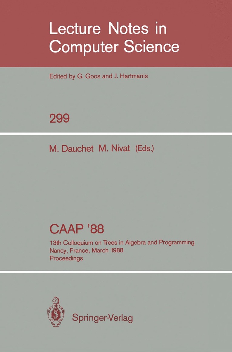 Max Dauchet, Maurice Nivat - CAAP '88, Häftad