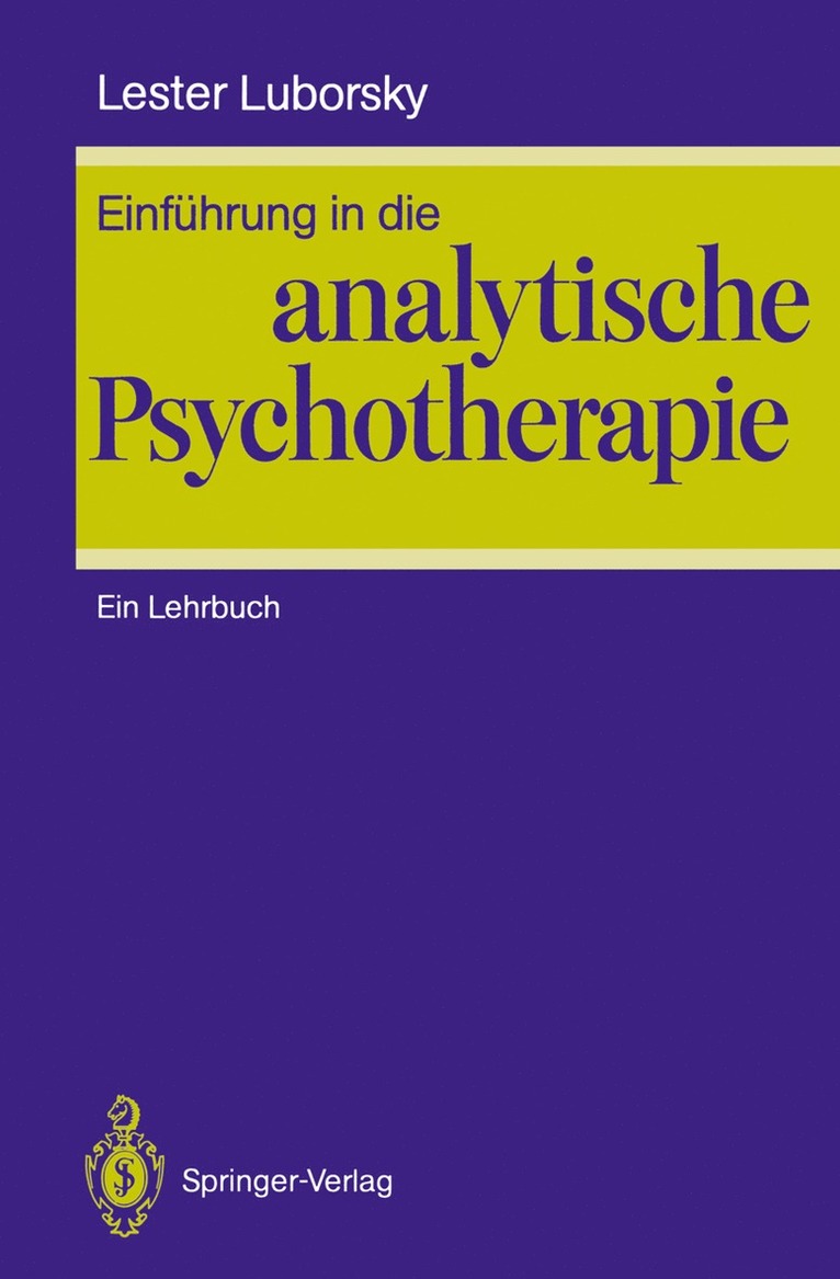 Lester Luborsky - Einführung in die analytische Psychotherapie, Häftad