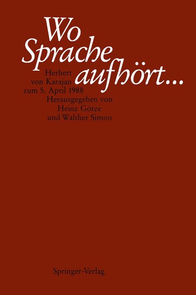 Heinz Götze, Walther Simon - Wo Sprache aufhört...., Häftad