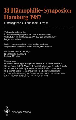 18. Hämophilie-Symposion Hamburg 1987 1