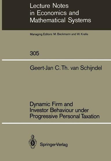 Geert-Jan C.T.van Schijndel - Dynamic Firm and Investor Behaviour under Progressive Personal Taxation, Häftad