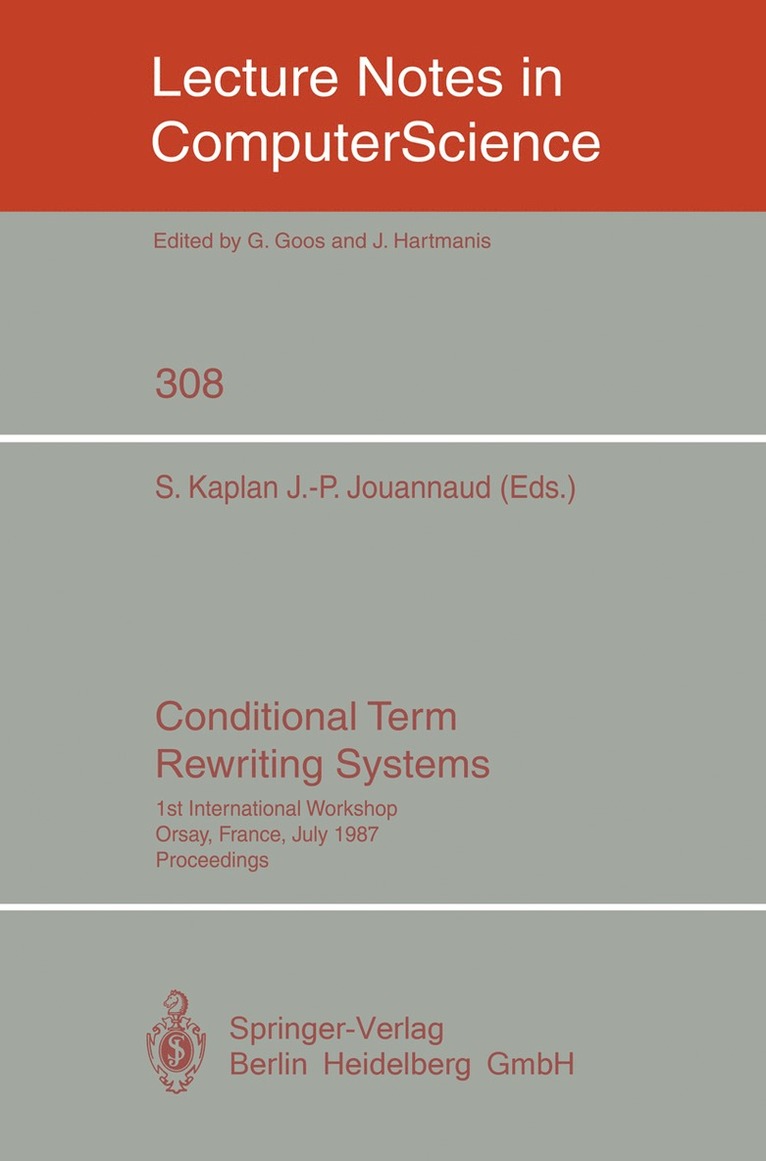 Stephane Kaplan, Jean-Pierre Jouannaud - Conditional Term Rewriting Systems, Häftad
