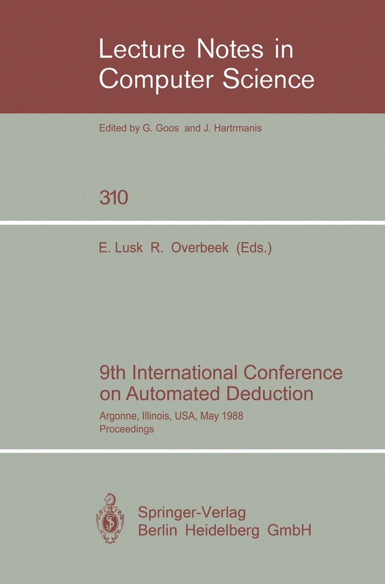 9th International Conference on Automated Deduction 1