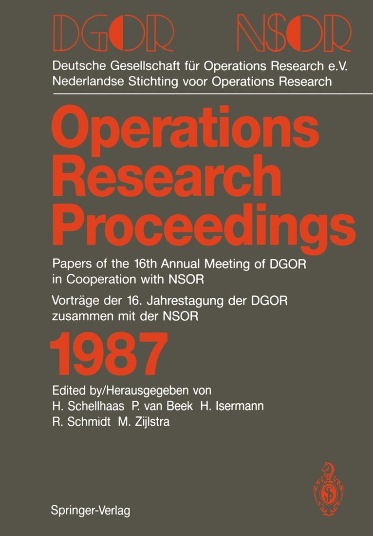 Helmut Schellhaas, Paul van Beek, Heinz Isermann, Reinhart Schmidt, Mynt Zijlstra, Paul Van Beek - DGOR/NSOR, Häftad