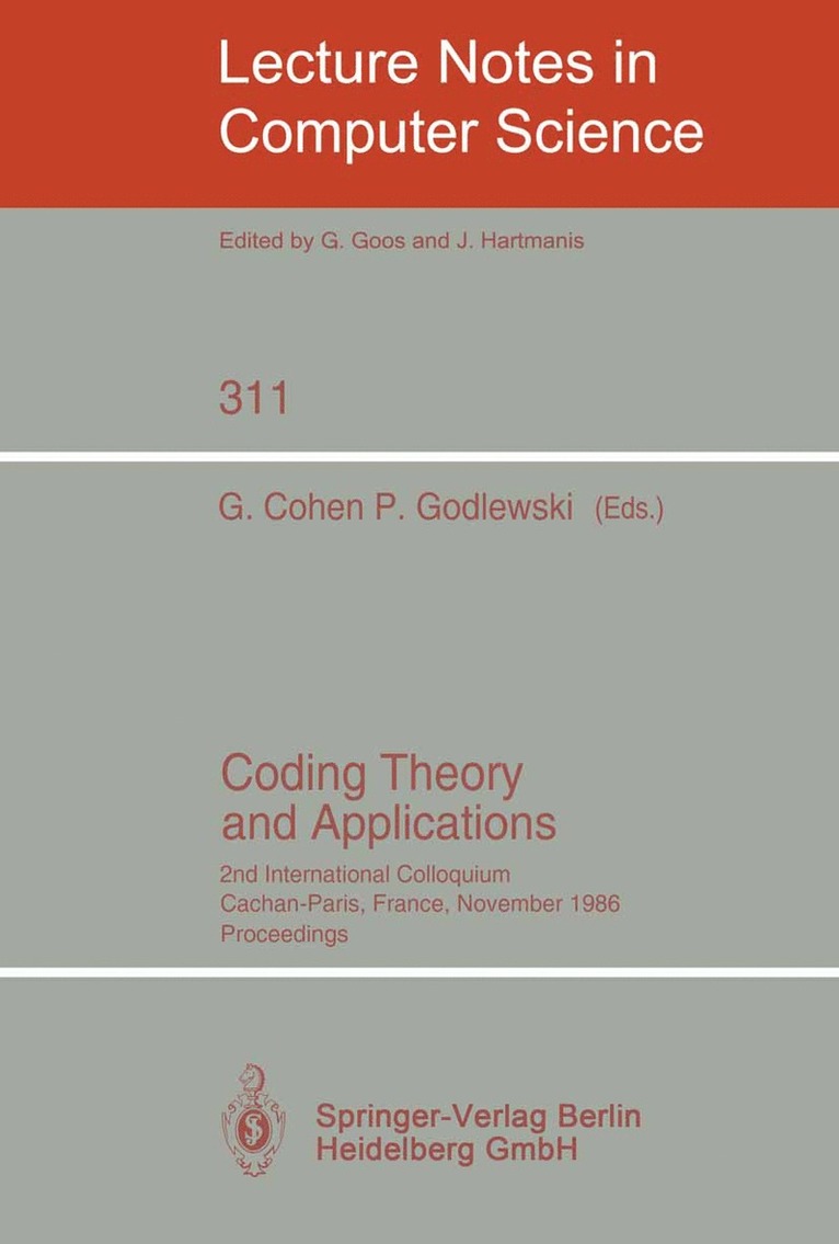 Coding Theory and Applications 1